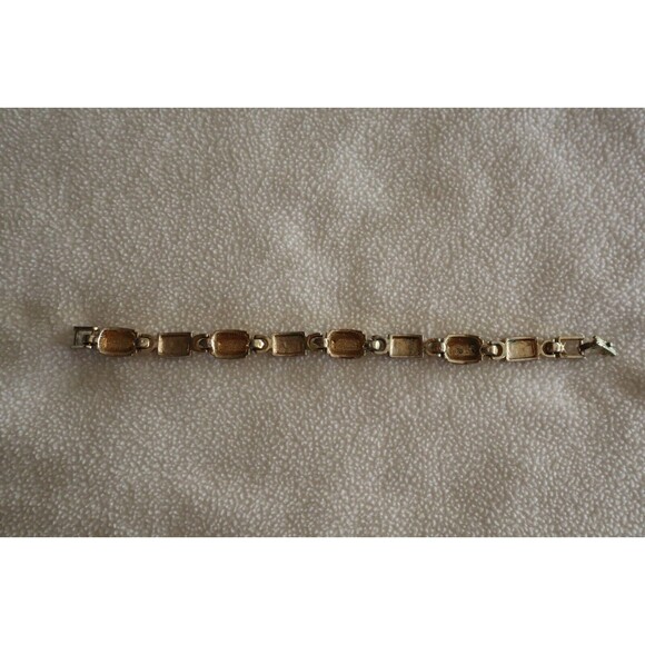 LInks Many Rhinestones Bracelet Gold Toned Fashion Jewelry 8” - Picture 14 of 14